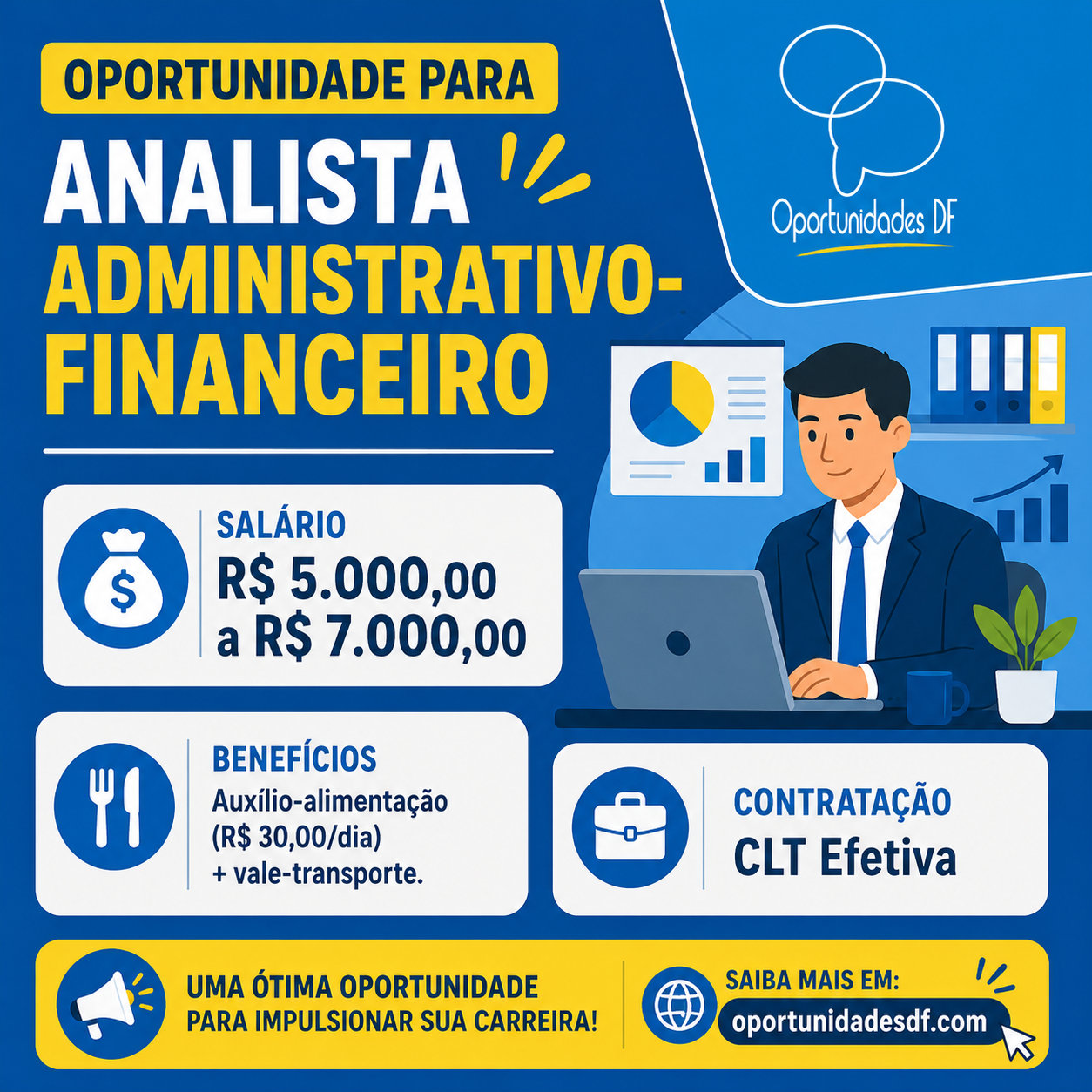 Imagem de descrição da vaga de Analista Administrativo Financeiro